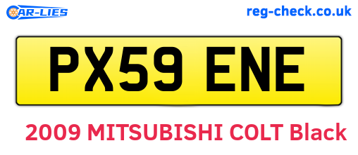 PX59ENE are the vehicle registration plates.