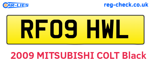 RF09HWL are the vehicle registration plates.