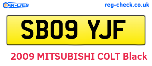 SB09YJF are the vehicle registration plates.