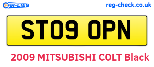 ST09OPN are the vehicle registration plates.