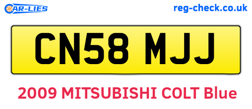 CN58MJJ are the vehicle registration plates.