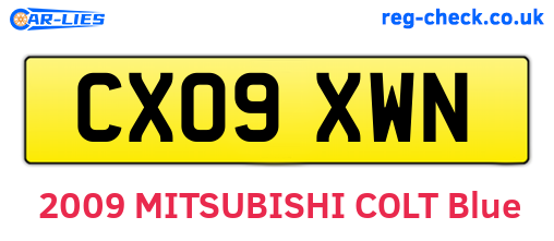 CX09XWN are the vehicle registration plates.
