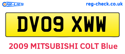 DV09XWW are the vehicle registration plates.