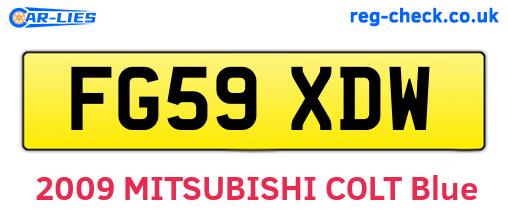 FG59XDW are the vehicle registration plates.