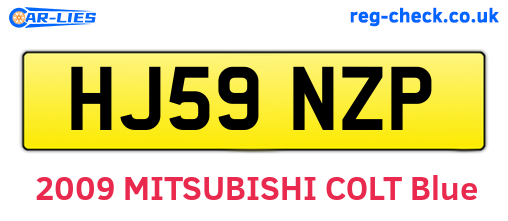 HJ59NZP are the vehicle registration plates.