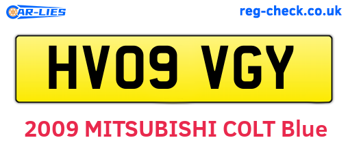 HV09VGY are the vehicle registration plates.