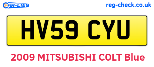 HV59CYU are the vehicle registration plates.