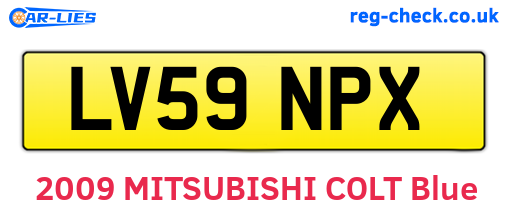 LV59NPX are the vehicle registration plates.