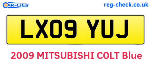 LX09YUJ are the vehicle registration plates.