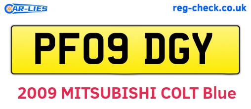 PF09DGY are the vehicle registration plates.