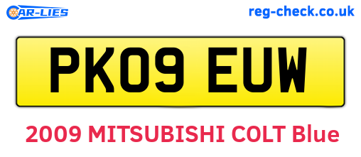 PK09EUW are the vehicle registration plates.