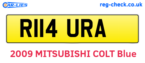 R114URA are the vehicle registration plates.