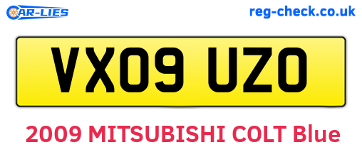 VX09UZO are the vehicle registration plates.
