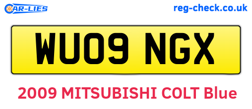 WU09NGX are the vehicle registration plates.