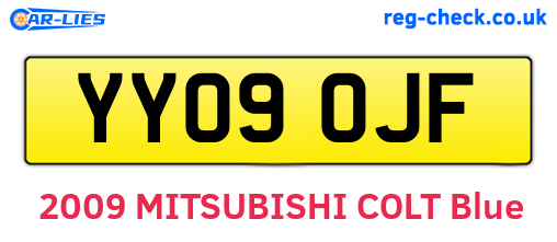 YY09OJF are the vehicle registration plates.