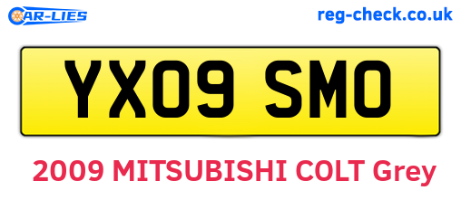 YX09SMO are the vehicle registration plates.
