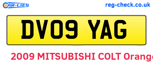 DV09YAG are the vehicle registration plates.