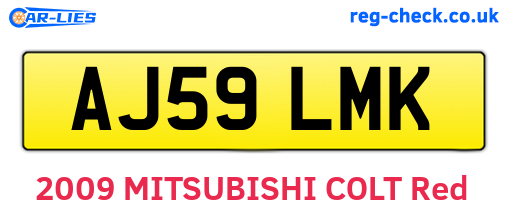 AJ59LMK are the vehicle registration plates.