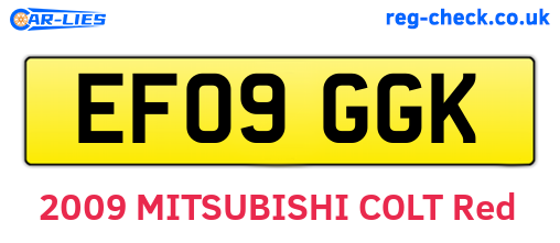 EF09GGK are the vehicle registration plates.