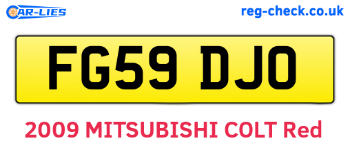FG59DJO are the vehicle registration plates.