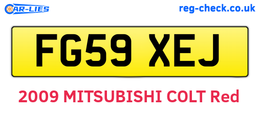 FG59XEJ are the vehicle registration plates.