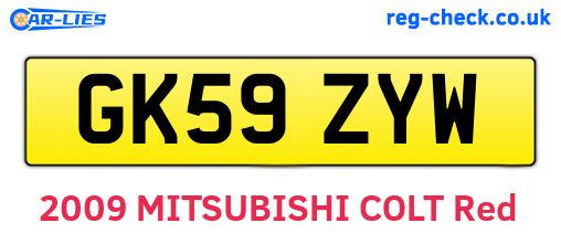 GK59ZYW are the vehicle registration plates.