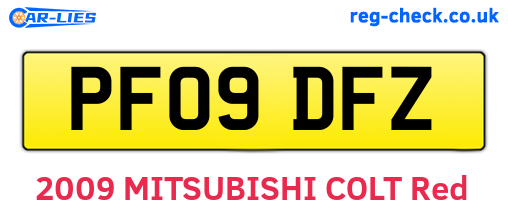 PF09DFZ are the vehicle registration plates.