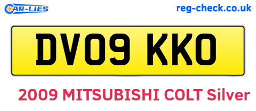 DV09KKO are the vehicle registration plates.