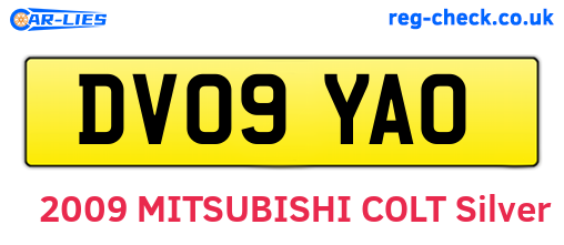 DV09YAO are the vehicle registration plates.