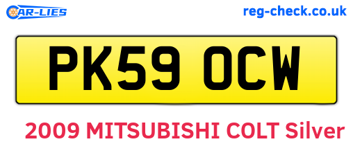 PK59OCW are the vehicle registration plates.