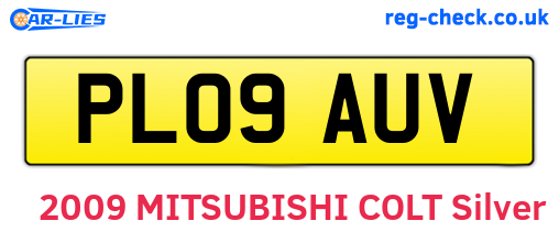 PL09AUV are the vehicle registration plates.