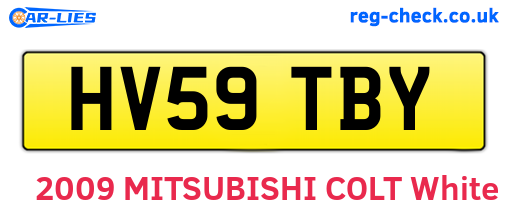 HV59TBY are the vehicle registration plates.