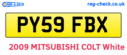 PY59FBX are the vehicle registration plates.