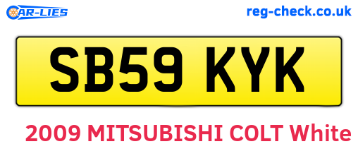SB59KYK are the vehicle registration plates.