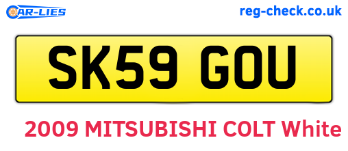 SK59GOU are the vehicle registration plates.