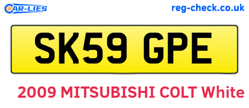 SK59GPE are the vehicle registration plates.