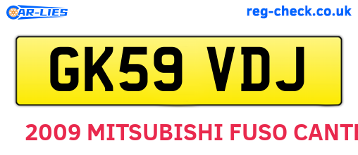 GK59VDJ are the vehicle registration plates.