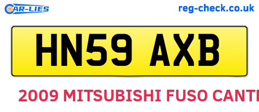 HN59AXB are the vehicle registration plates.