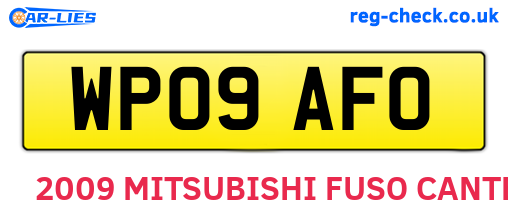 WP09AFO are the vehicle registration plates.