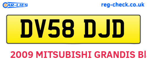 DV58DJD are the vehicle registration plates.