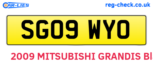SG09WYO are the vehicle registration plates.
