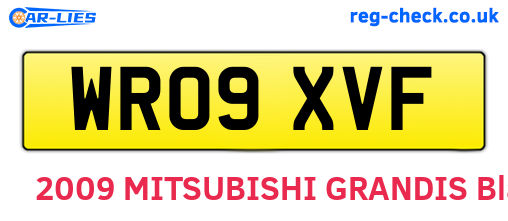 WR09XVF are the vehicle registration plates.