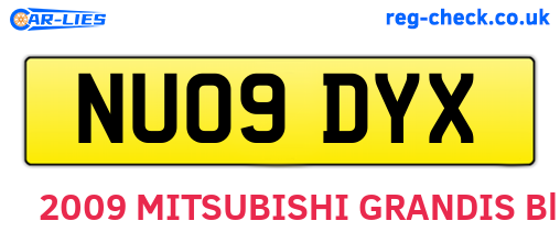 NU09DYX are the vehicle registration plates.