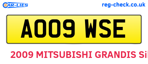 AO09WSE are the vehicle registration plates.