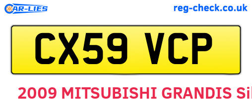 CX59VCP are the vehicle registration plates.