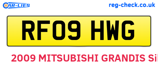 RF09HWG are the vehicle registration plates.