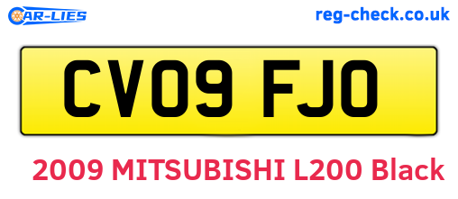 CV09FJO are the vehicle registration plates.