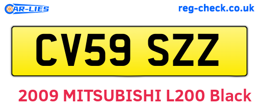 CV59SZZ are the vehicle registration plates.