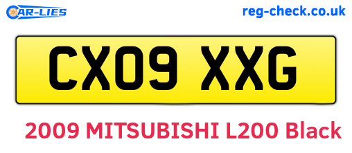 CX09XXG are the vehicle registration plates.