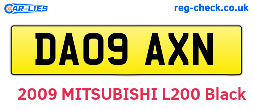 DA09AXN are the vehicle registration plates.